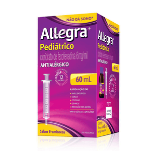 Allegra Pediátrico 6mg/mL Suspensão Oral Sabor Framboesa - Frasco com 60mL