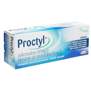 Proctyl 50mg/g + 10mg/g Pomada Retal - Bisnaga com 30g