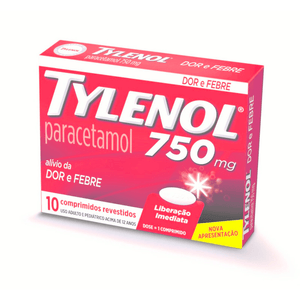 Tylenol 750mg - Caixa com 10 Comprimidos Revestidos