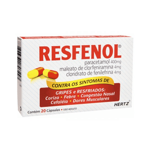 Resfenol 4mg + 4mg + 400mg Cápsula Gelatinosa Dura - Caixa com 20 Cápsulas