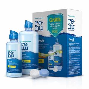 Solucao Multiproposito Renu Fresh + Estojo Para Lentes Gratis 355ml + 120ml + Estojo Para Lentes