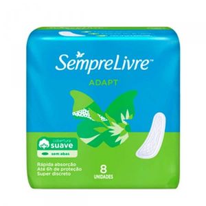 Absorvente Sempre Livre Especial Adapt Cobertura Suave Sem Abas, 8 Unidades