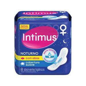 Absorvente Gel Noturno Cobertura Suave Com Abas Intimus 8 unidades