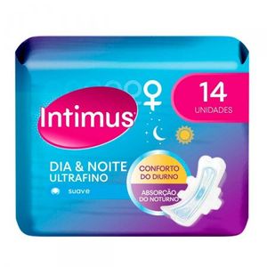 Absorvente Intimus Dia e Noite extra suave, com abas, 14 unidades