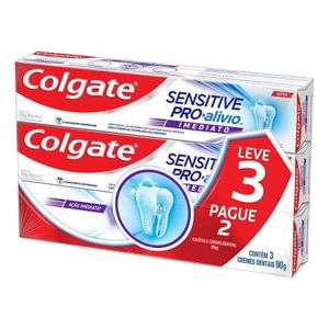 Creme Dental Colgate Sensitive Pro Alivio Imediato Original Com 90g Leve 3 Pague 2