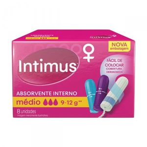 Absorvente Interno Intimus médio, com 8 unidades