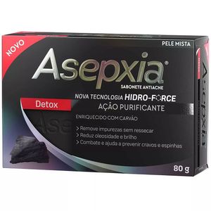 Asepxia Detox Sabonete Em Barra 80g