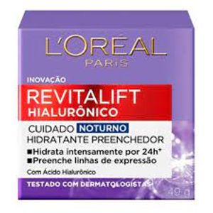 Revitalift Hialurônico Noturno Creme Anti-Idade FPS20 49G