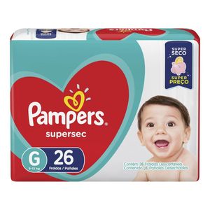 Fralda Descartavel Pampers Supersec Pacotão G 26 Unidades