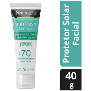 Protetor Solar Facial FPS70 Neutrogena Sun Fresh Derm Care sem Cor 40G