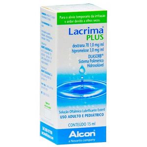 Lacrima Plus 1mg/mL + 3mg/mL Solução Oftálmica - Frasco com 15mL