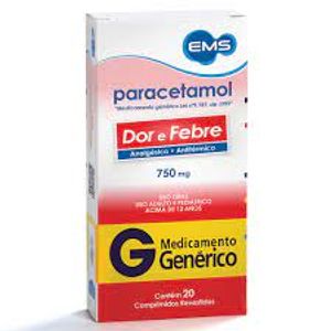 Paracetamol 750mg   20 Comprimidos Revestidos