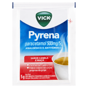 Vick Pyrena 500mg Pó para Suspensão Extemporânea Sabor Maçã e Canela - Envelope com 5g