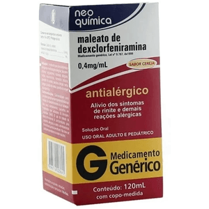 Maleato de Dexclorfeniramina 0,4mg/ml   1 Xarope