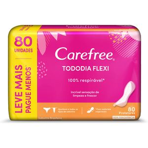 Protetor Diario Carefree Tododia Flexi com 80 unidades (leve 80, pague 60)