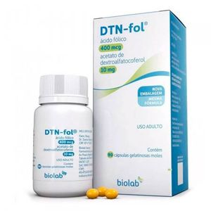 DTN-Fol 400mcg + 10mg Cápsula Mole - Caixa com 90 Cápsulas