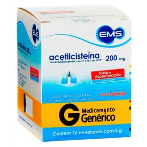 Acetilcisteina 200mg - 16 Envelopes de 5g