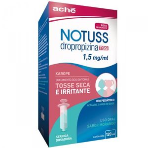 Notuss TSS 1.5mg/mL Xarope Sabor Morango - Frasco com 120 mL