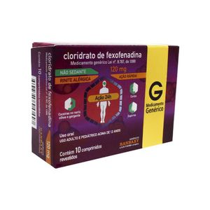 Cloridrato de Fexofenadina 120mg - 10 Comprimidos