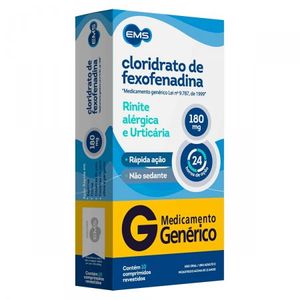 Cloridrato de Fexofenadina 180MG Comprimido revestido   Caixa com 10 Comprimidos