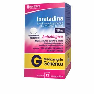 Loratadina 10MG Comprimido revestido   Caixa com 12 Comprimidos