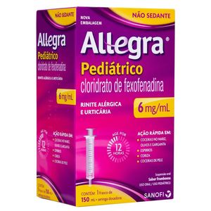 Allegra Pediátrico 6mg/mL Suspensão Oral Sabor Framboesa - Frasco com 150 mL