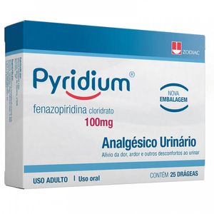 Pyridium 100MG Comprimido revestido - Caixa com 25 Comprimidos