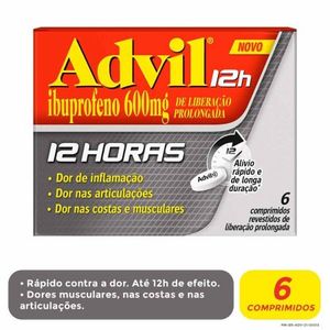 Advil 12H 600MG Comprimido revestido de ação prolongada - Caixa com 6 Comprimidos