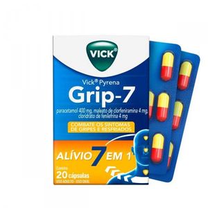 Vick Pyrena Grip-7 4MG + 4MG + 400MG Cápsula Dura - Caixa com 20 Cápsulas