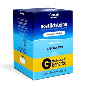 Acetilcisteína 600MG Granulado - 16 Envelopes com 5 g