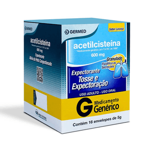 Acetilcisteína 600MG Granulado - 16 Envelopes com 5 g