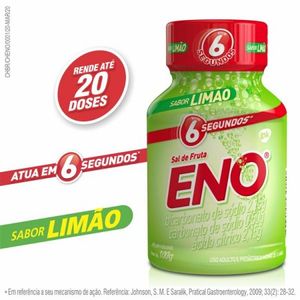 Sal de Fruta Eno 2.13g + 2.31g + 0.5g Pó efervescente Sabor Limão - Frasco com 100 g