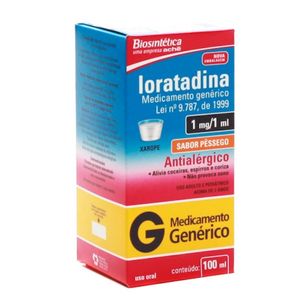 Loratadina 1mg/mL Xarope - Frasco com 100 mL