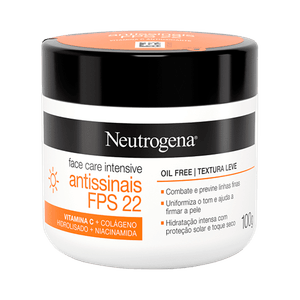 Face Care Intensive Neutrogena Creme Antissinais FPS22 100G