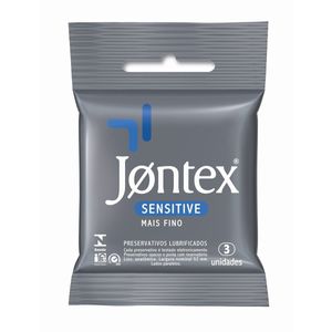 Preservativo Jontex Lubrificado Sensitive, 3 Unidades