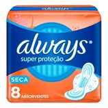 Absorvente Always Super Protecao Seca, Com Abas Com Abas, 8 Unidades