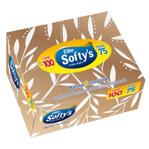 Lenço De Papel Folha Dupla Suave Elite Softys Caixa Leve 100 Pague 75 Unidade
