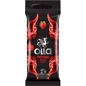 Preservativo Masculino Lubrificado Flavorizado Morango Olla Pacote 6 Unidades