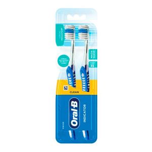 Escova Dental Oral-B Indicator Plus Nº 35 Macia, 1 Unidade, Azul Kit com 2 unidades