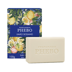 Sabonete Cremoso Phebo Mediterrâneo limão siciliano, barra com 100g