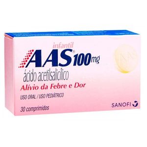 AAS Infantil 100mg - Caixa com 30 Comprimidos