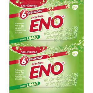 Sal de Fruta Eno 2.13g + 2.31g + 0.5g Pó Efervescente Sabor Limão - 2 Sachês com 5 g