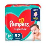 Fralda Pampers Supersec M - 52 unidades