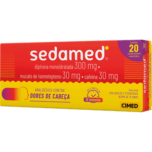 Sedamed 30mg + 300mg + 30mg Comprimido Revestido - Caixa com 20 Comprimidos