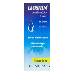 Lacrifilm 5mg/ml Solução oftálmica - Frasco com 15 mL