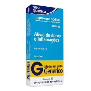 Naproxeno 550MG Comprimido revestido - Caixa com 20 Comprimidos