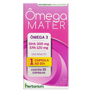 Ômega Mater DHA 300mg + EPA 120mg 30 Cápsulas