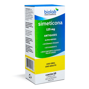 Simeticona 125mg Cápsula Mole   Caixa com 15 Cápsulas