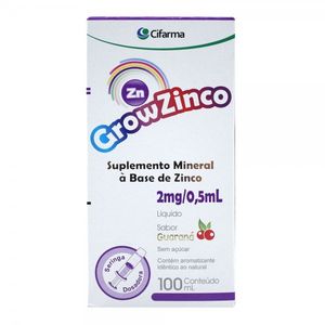 Grow Zinco 2mg/0.5mL Sabor Guaraná 100mL