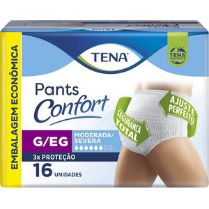 Roupa Intima Tena Pants Confort Tamanho G/EG 16 Unidades